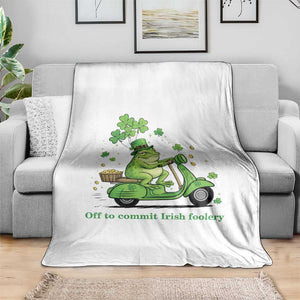 Funny Irish Frog Off To Commit Foolery Throw Blanket St Patricks Day Gift TS12 Print Your Wear