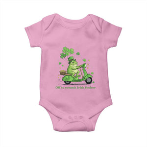 Funny Irish Frog Off To Commit Foolery Baby Onesie St Patricks Day Gift TS12 Light Pink Print Your Wear