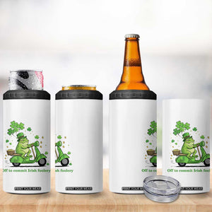 Funny Irish Frog Off To Commit Foolery 4 in 1 Can Cooler Tumbler St Patricks Day Gift TS12 Print Your Wear