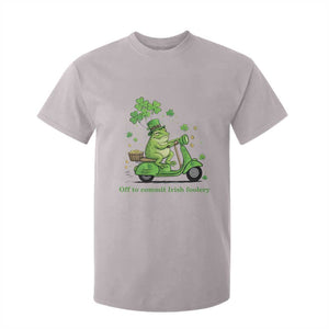 Funny Irish Frog Off To Commit Foolery T Shirt For Kid St Patricks Day Gift TS12 Ice Gray Print Your Wear