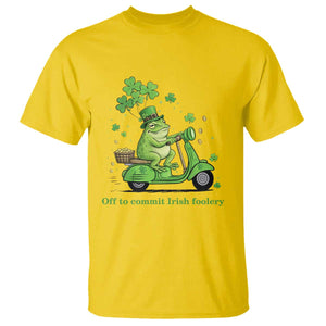 Funny Irish Frog Off To Commit Foolery T Shirt St Patricks Day Gift