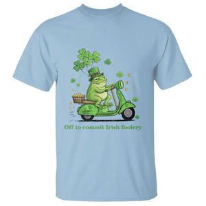 Funny Irish Frog Off To Commit Foolery T Shirt St Patricks Day Gift