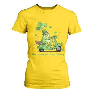 Funny Irish Frog Off To Commit Foolery T Shirt For Women St Patricks Day Gift TS12 Daisy Print Your Wear