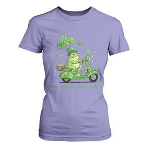 Funny Irish Frog Off To Commit Foolery T Shirt For Women St Patricks Day Gift TS12 Violet Print Your Wear