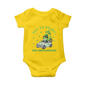 Off To Start The Shenanigans Baby Onesie St Patricks Day Frog TS12 Daisy Print Your Wear