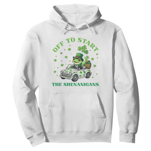 Off To Start The Shenanigans Hoodie St Patricks Day Frog TS12 White Print Your Wear