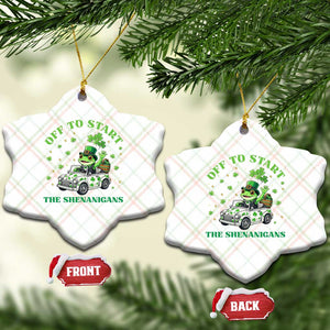 Off To Start The Shenanigans Ceramic Ornament St Patricks Day Frog TS12 Print Your Wear