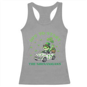 Off To Start The Shenanigans Racerback Tank Top St Patricks Day Frog TS12 Sport Gray Print Your Wear