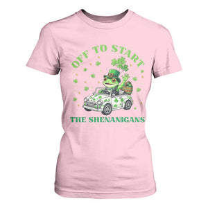 Off To Start The Shenanigans T Shirt For Women St Patricks Day Frog TS12 Light Pink Print Your Wear