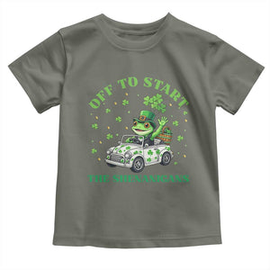 Off To Start The Shenanigans Toddler T Shirt St Patricks Day Frog TS12 Military Green Print Your Wear