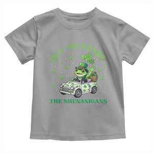 Off To Start The Shenanigans Toddler T Shirt St Patricks Day Frog TS12 Sport Gray Print Your Wear