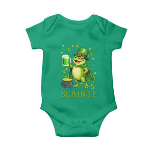 Funny Slainte Irish Frog Beer St Patricks Day Baby Onesie TS12 Irish Green Print Your Wear