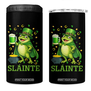 Funny Slainte Irish Frog Beer St Patricks Day 4 in 1 Can Cooler Tumbler TS12 One Size: 16 oz Black Print Your Wear