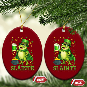 Funny Slainte Irish Frog Beer St Patricks Day Ceramic Ornament TS12 Print Your Wear