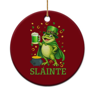 Funny Slainte Irish Frog Beer St Patricks Day Ceramic Ornament TS12 1pc Red Print Your Wear