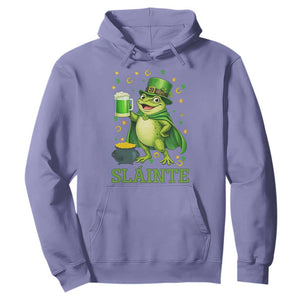 Funny Slainte Irish Frog Beer St Patricks Day Hoodie TS12 Violet Print Your Wear