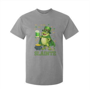 Funny Slainte Irish Frog Beer St Patricks Day T Shirt For Kid TS12 Sport Gray Print Your Wear