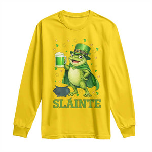 Funny Slainte Irish Frog Beer St Patricks Day Long Sleeve Shirt TS12 Daisy Print Your Wear