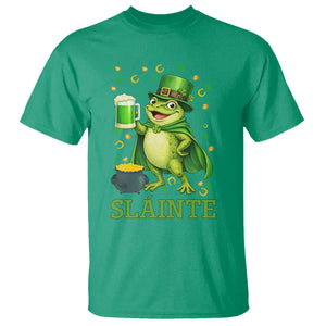 Funny Slainte Irish Frog Beer St Patricks Day T Shirt TS12 Irish Green Print Your Wear