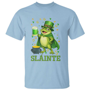 Funny Slainte Irish Frog Beer St Patricks Day T Shirt TS12 Light Blue Print Your Wear