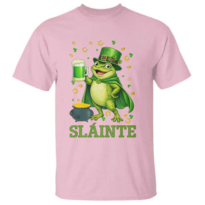 Funny Slainte Irish Frog Beer St Patricks Day T Shirt TS12 Light Pink Print Your Wear