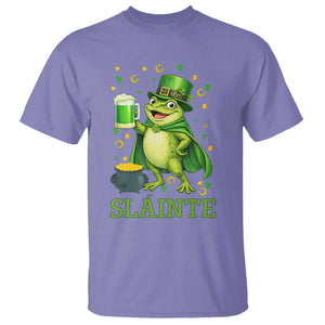 Funny Slainte Irish Frog Beer St Patricks Day T Shirt TS12 Violet Print Your Wear