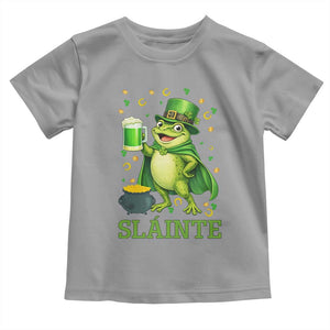 Funny Slainte Irish Frog Beer St Patricks Day Toddler T Shirt TS12 Sport Gray Print Your Wear