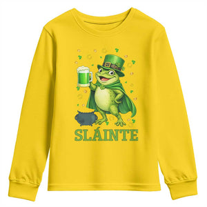 Funny Slainte Irish Frog Beer St Patricks Day Youth Sweatshirt TS12 Daisy Print Your Wear