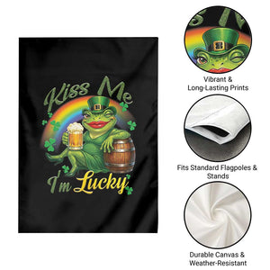 Funny Kiss Me I Am Lucky Garden Flag St Patricks Day Frog TS12 Print Your Wear