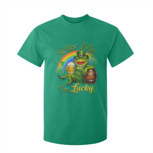 Funny Kiss Me I Am Lucky T Shirt For Kid St Patricks Day Frog TS12 Irish Green Print Your Wear