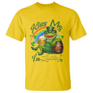 Funny Kiss Me I Am Lucky T Shirt St Patricks Day Frog TS12 Daisy Print Your Wear