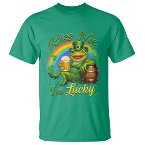 Funny Kiss Me I Am Lucky T Shirt St Patricks Day Frog TS12 Irish Green Print Your Wear