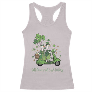 Funny Silly Irish Goose Racerback Tank Top Off To Commit Irish Foolery TS12 Ice Gray Print Your Wear