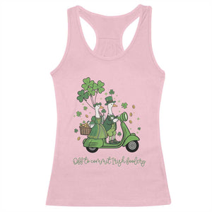Funny Silly Irish Goose Racerback Tank Top Off To Commit Irish Foolery TS12 Light Pink Print Your Wear