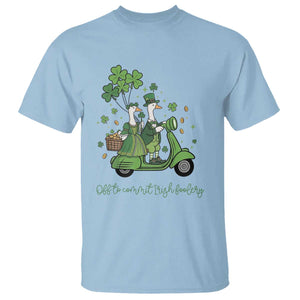 Funny Silly Irish Goose T Shirt Off To Commit Irish Foolery TS12 Light Blue Print Your Wear