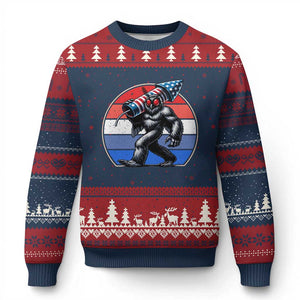 Funny Patriotic Mothman Ugly Christmas Sweater West Virginia Cryptid Lover Gift TS12 Navy Red Print Your Wear