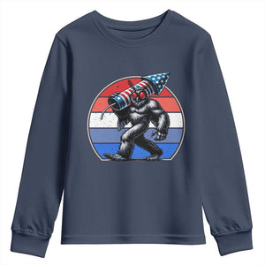 Funny Patriotic Mothman Youth Sweatshirt West Virginia Cryptid Lover Gift TS12 Navy Print Your Wear