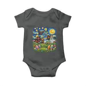 Funny Cryptid Starry Night Easter Baby Onesie Monster Lover Gift TS12 Dark Heather Print Your Wear