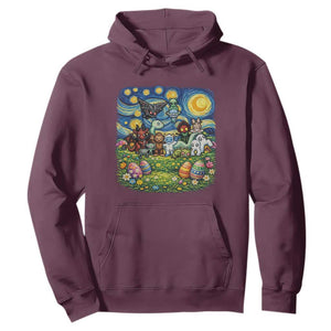 Funny Cryptid Starry Night Easter Hoodie Monster Lover Gift TS12 Maroon Print Your Wear
