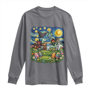 Funny Cryptid Starry Night Easter Long Sleeve Shirt Monster Lover Gift TS12 Charcoal Print Your Wear