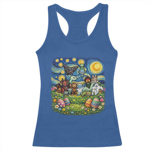 Funny Cryptid Starry Night Easter Racerback Tank Top Monster Lover Gift TS12 Royal Blue Print Your Wear