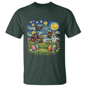 Funny Cryptid Starry Night Easter T Shirt Monster Lover Gift TS12 Dark Forest Green Print Your Wear