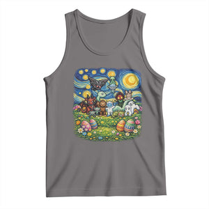 Funny Cryptid Starry Night Easter Tank Top Monster Lover Gift TS12 Deep Heather Print Your Wear