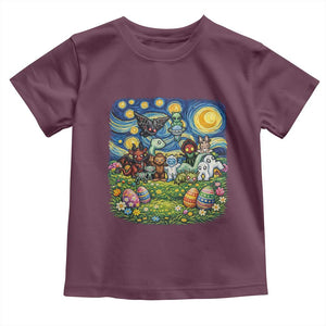 Funny Cryptid Starry Night Easter Toddler T Shirt Monster Lover Gift TS12 Maroon Print Your Wear