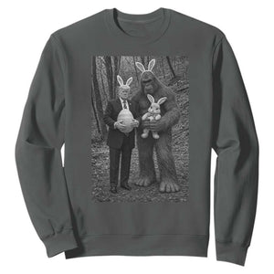 Funny Bigfoot And Trump Easter Selfie Gift Sweatshirt TS12 Dark Heather Print Your Wear