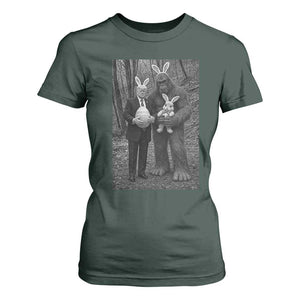 Funny Bigfoot And Trump Easter Selfie Gift T Shirt For Women TS12 Dark Forest Green Print Your Wear