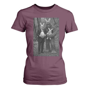 Funny Bigfoot And Trump Easter Selfie Gift T Shirt For Women TS12 Maroon Print Your Wear