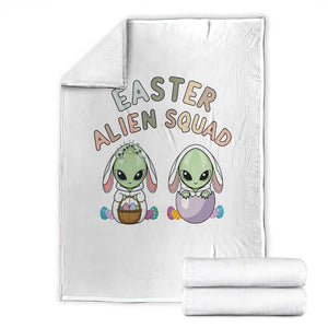 Funny Easter Alien Squad Bunny Ears Gift Throw Blanket TS12 White Print Your Wear