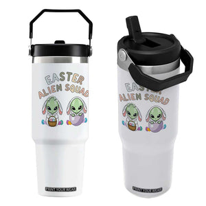Funny Easter Alien Squad Bunny Ears Gift Flip Straw Tumbler TS12 One Size: 30 oz White Print Your Wear