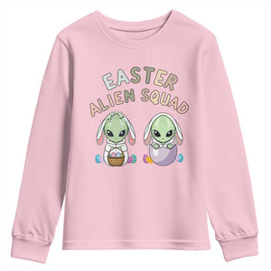 Funny Easter Alien Squad Bunny Ears Gift Youth Sweatshirt TS12 Light Pink Print Your Wear
